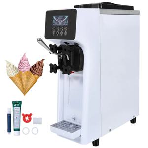 SucceBuy 상업용 아이스크림 기계 단일 맛 카운터탑 소프트 아이스크림 제조기 터치스크린 자동 세척 예냉 기능