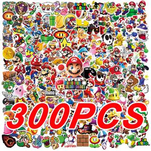 100/300Pcs 만화 슈퍼 마리오 게임 스티커 노트북 노트북 스케이트 보드 냉장고 전화 방수 데칼 스티커 어린이 장난감