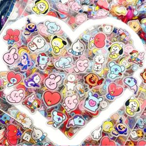 BT21 K-pop 40PCS 2CM 카와이 아크릴 시트 DIY 액세서리 장식 전화 케이스 소재 CHIMMY COOKY KOYA 애니메이션 선물 장난감