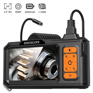 4.3'' 스크린 산업용 내시경 듀얼 8mm 1080P HD 카메라 분할 디자인 파이프라인 차량용 IP67 내시경 검사 카메라