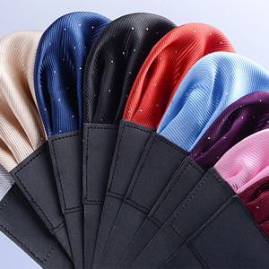 남성용 미리 접힌 포켓 스퀘어 솔리드 폴카 도트 손수건 17 색 신사 정장 웨딩 파티 비즈니스 가슴 타월