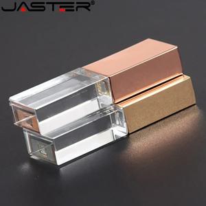 JASTERS 크리스탈 USB 스틱 3D 인쇄 무료 커스텀 로고, USB 플래시 펜 드라이브, 투명 유리 펜 드라이브 선물, 8GB, 16 GB, 32GB, 64GB