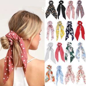 패션 도트 Scrunchies 긴 머리 밧줄 여성을위한 한국어 헤어 넥타이 포니 테일 스카프 달콤한 탄성 헤어 밴드 헤어 액세서리