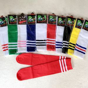1 쌍 솔리드 스트라이프 Heelless 무릎 높이 축구 양말 키즈 레깅스 스타킹 축구 야구 댄스 치어 리더 스포츠