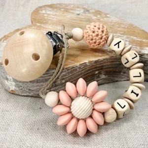 새로운 DIY 사용자 정의 이름 실리콘 구슬 나무 반지 젖꼭지 클립 안전 젖니가 남 체인 Teether 친화적 인 더미 너도밤 나무 클립 홀더 선물