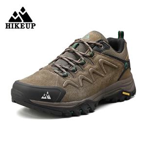 HIKEUP 가죽 남성 신발 남성 캐주얼 신발 패션 방수 겨울 럭셔리 디자이너 브랜드 작업 부츠 남자 미끄럼 방지 운동화