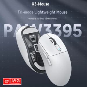 어택 샤크 X3/X3PRO 블루투스 마우스, PixArt PAW3395, 26000dpi, 2.4g 무선 트라이 모드 연결, 경량 매크로 게이밍 마우스