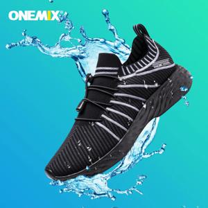 ONEMIX 남성용 방수 블랙 운동화 통기성 트레이닝 스니커즈 남성 야외 미끄럼 방지 여름 트레킹 스포츠 신발