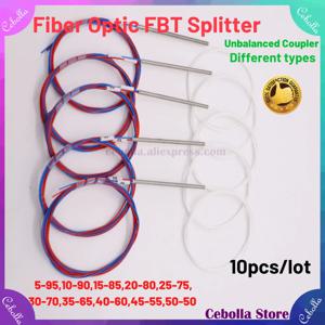 광섬유 FBT 스플리터 10/90 20/80 30/70 40/60, 다양한 유형, 커넥터 없는 불균형 커플러, 1x2 0.9mm, 10 개/로트, 1x2