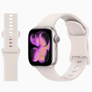 애플 워치용 실리콘 밴드 스트랩 40mm 49mm 44mm 45 46mm 42 41 38mm 스포츠 팔찌 iWatch 시리즈 11 10 9 8 3 SE 울트라 2 3