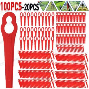 20-120pcs 전기 무선 잔디 트리머 스트리머 도구에 대 한 플라스틱 커터 블레이드 잔디 트리머 블레이드 교체 정원 도구