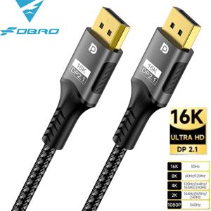 16K DP 2.1 디스플레이포트 케이블 16K 30Hz 8K 60Hz 4K 120Hz 32Gbps 비디오 오디오 케이블 디스플레이 포트 1.2 어댑터 (노트북, HDTV, PC용)