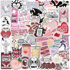 10/30/52pcs 귀여운 Bookish Smutty 책 독서 스티커 낙서 장식 노트북 기타 수하물 DIY 방수 스티커 데칼