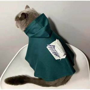 개 고양이 망토 크리스마스 애니메이션 할로윈 공격 Titaner 애완 동물 케이프 Shingeki No Kyojin 설문 조사 코스프레 의상 사진 소품 선물