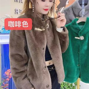 Ln 2025 년 겨울 새로운 여성 밍크 모피 코트 모피 자켓 짧은 재킷 두꺼운 여성 어머니 설치 스탠드 업 오버 코트