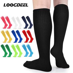 Lookdeel EU30-44 축구 스포츠 양말, 긴 무릎 면, 농구 스타킹, 축구 야구, 성인 어린이 양말, 1 쌍