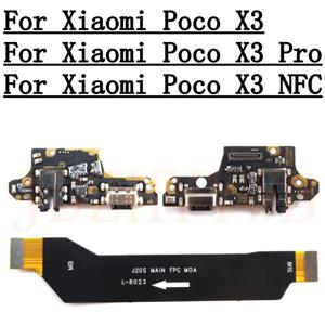 USB 커넥터 충전 포트 보드, 샤오미 포코 X3 프로 X3Pro 마더보드 메인 플렉스 케이블, 포코 X3 NFC