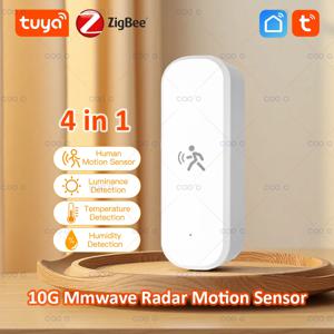 10G 인간 모션 센서 Tuya Zigbee MmWave 레이더 감지기, 휘도 온도 습도 센서 업그레이드 PIR 센서