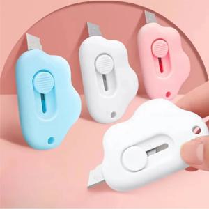 1/2/3/6PCS 귀여운 토끼 구름 색상 미니 휴대용 유틸리티 나이프 종이 커터 절단 면도날 사무용품 용품