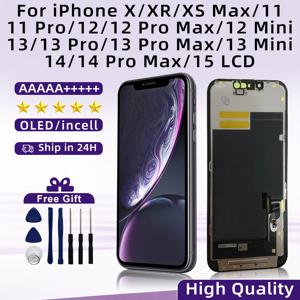 아이폰 X XR XS MAX 디스플레이 11 11 Pro 12Pro 12 LCD 스크린 디지타이저용 AAA OLED, 아이폰 12 Mini 13 14 Pro Max 인셀 15용
