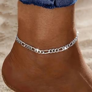 뜨거운 럭셔리 925 스털링 실버 팔찌 Anklet y2k 4MM 체인 여성 남성 결혼식 예쁜 보석 액세서리 패션 선물