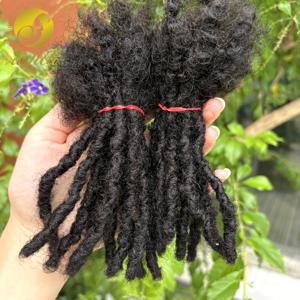 0.6cm 4-8인치 천연 인터록 붙임머리 50가닥 수제 100% 인모 드레드락 연장머리 남녀공용