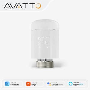 AVATTO Tuya 1-6PCS Zigbee TRV 라디에이터 액츄에이터 밸브 Alexa Google 홈용 온도 조절 라디에이터 밸브 온도 컨트롤러