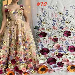 아프리카 3D Tulle 레이스 원단 고품질 프랑스어 자수 나이지리아 웨딩 파티 소재 봉제 2025