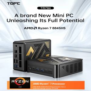 TOPC OCulink AMD R7 7840HS 8845HS 미니 PC 8코어 16스레드 DDR5 5600Mhz Pcie 3.0 SSD WIFI 6 BT5.3 Win11 Pro 데스크탑 게이밍 PC