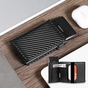 RFID 차단 금속 알루미늄 ID 카드 홀더 남성용 여성용 다기능 디자이너 은행 카드 지갑 패션 비즈니스 팝업 지갑