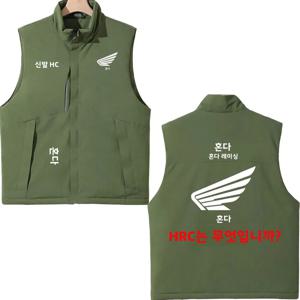2025 혼다 레이싱 프린트 코튼 패딩 조끼 가을 겨울 남녀 공용 아웃도어 모터사이클 재킷 스트리트 패션 따뜻한 의류