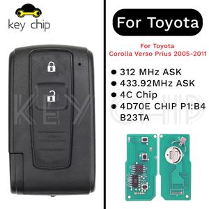 토요타 코롤라 베르소 프리우스 2005-2011용 B23TA 리모트 키 433.92MHz ASK 4D70E 칩 P1:B4 B23TA 312MHz ASK 4C 칩 2006 2007