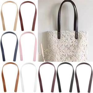 2Pcs PU 가죽 여자 여자 가방 핸들 DIY 교체 핸들 어깨 가방 스트랩 핸드백 벨트 가방 액세서리