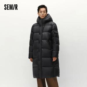 세미르 다운 재킷 남성용 겨울 90% 다운 충전 구스 다운 두꺼운 방수 정전기 방지 롱 후드 아우터웨어 남성복