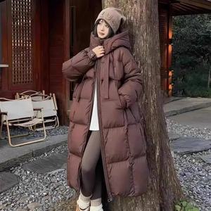 여성 겨울 다운 재킷 파카 브랜드 럭셔리 여성 의류 따뜻한 두꺼운 느슨한 겨울 코트 긴 패딩 패딩 재킷 HWY290