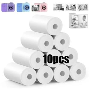 10 롤 57x25mm 어린이 카메라 용 흰색 감열지 인스턴트 인쇄 어린이 카메라 인쇄 용지 교체 액세서리