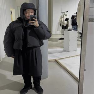빠른 배송! 겨울 디자이너 숏 패딩 재킷 여성 루즈핏 따뜻한 미니멀리스트 브레드 스타일 스탠드 칼라 코트