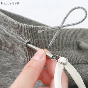 바지와 후드티용 유연한 스프링 드로스트링 클립, DIY 드로스트링 끼우기용 레이스 코드가 있는 탄성 밴드
