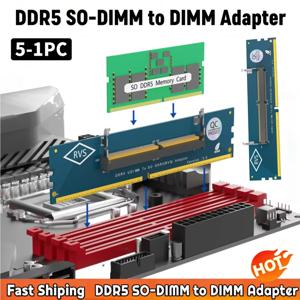 5-1PC 노트북 SO DDR5 RAM을 데스크탑 DDR5 U-DIMM 어댑터로 변환하는 카드, 노트북에서 데스크탑 SO-DIMM, PC DIMM 카드로 변환하는 DDR5 메모리 RAM 어댑터 카드