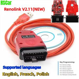 르노링크 V2.11 르노 ECU 프로그래머 키 IM-MO 코딩 OBD2 USB 진단 에어백 리셋 ECM UCH K/M 플래시 데이터 자동차 도구