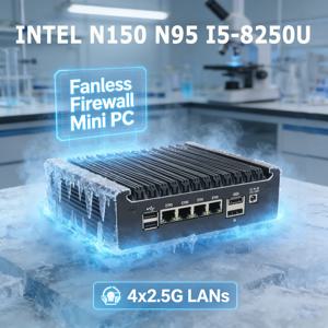 팬리스 장치 인텔 N150 N95 코어 i5-8250U N6005 방화벽 PC 4x 인텔 i226 LAN 네트워크 게이트웨이 소프트 라우터 PFSense 지원