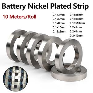 1롤 10M 18650 배터리 니켈 도금 스트립 리튬 이온 커넥터 0.1mm 0.12mm 0.15mm 0.2mm 스폿 용접기 스틸 벨트 배터리 커넥터