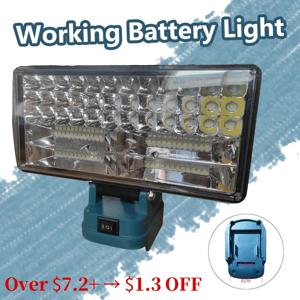 3/4/8인치 무선 LED 작업등 (마키타 18V 배터리용) 두 단계 조절 가능한 투광등, USB 휴대용 LED 작업용 손전등