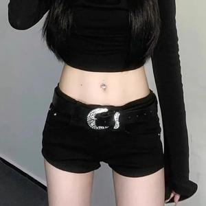 여성용 블랙 데님 반바지 새로운 유럽 스타일 트렌디 여름 미니 반바지 여성 섹시한 나이트 클럽 슬림 울트라숏 진