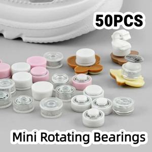 50개 360 ° 회전 미니 회전 베어링 3가지 크기 고정밀 스피너 메커니즘 DIY 공예 미니 DIY 회전 베이스
