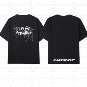 남성 여성 LNGSHOT Kpop 패션 제이 파크 같은 티셔츠 고품질 반팔 티셔츠 힙합 트렌드 플러스 사이즈 탑