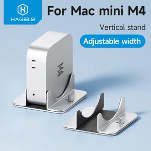 Mac Mini M4/M4 Pro 용 Hagibis 수직 스탠드 알루미늄 합금 노트북 데스크탑 스탠드 새로운 Mac mini 용 미끄럼 방지 조절 식 홀더