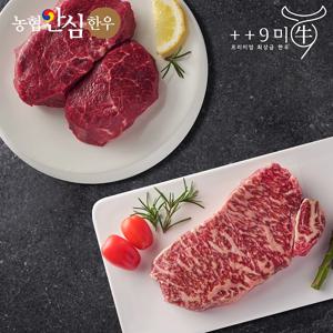 [구미우] 1++9등급 한우 채끝살 250g+국거리 250g 구이용 냉장