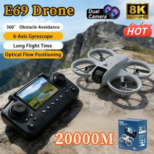2026 미니 RC 드론 8K HD 카메라 WiFi FPV 장애물 회피 리모컨 쿼드콥터 초보자 선물용 실내외 겸용