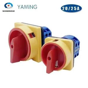 20A 및 25A OFF-ON 4극 분리 절연체 스위치 LW26GS CA10 48x48mm 64x64mm 자물쇠 로터리 캠 스위치